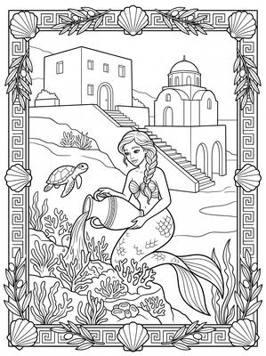 Black and white sample: Santorini Mermaid Village Greece