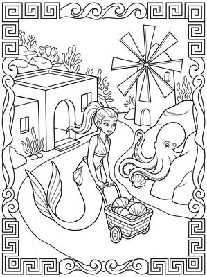 Black and white sample: Mykonos Mermaid Village Greece