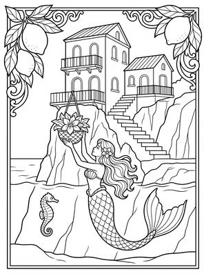 Black and white sample: Amalfi Mermaid Village Italy