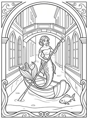 Black and white sample: Venice Mermaid Village Italy