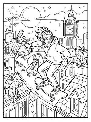 Black and white sample: Rooftop Shortcut