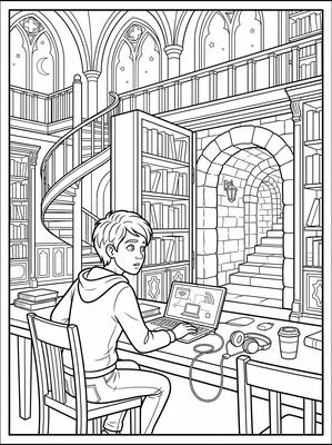 Black and white sample: Secret Library