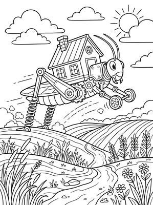 Black and white coloring page: Hopper House