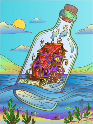 Colored preview: Bottle House