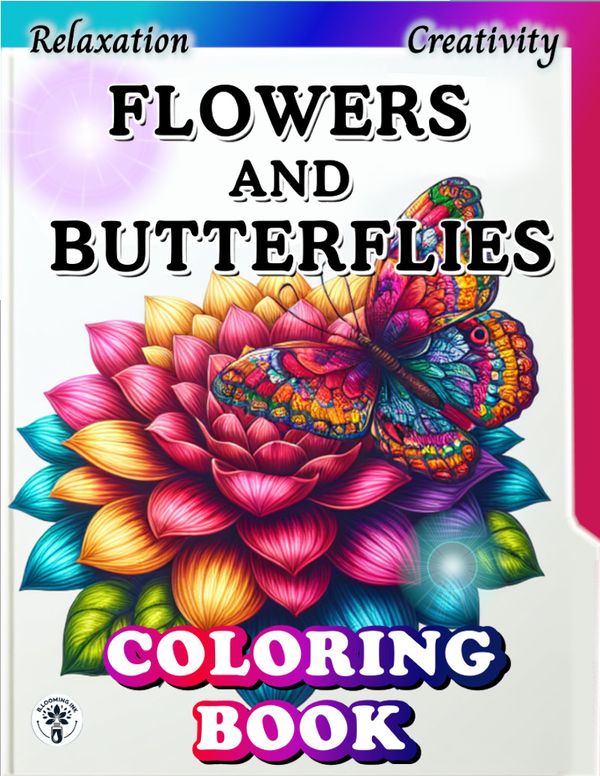 Flowers and Butterflies Coloring Book cover